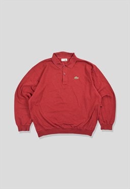 Vintage 90s Chemise Lacoste Waffle Sweatshirt in Red