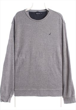 Nautica 90's Knitted Crewneck Sweatshirt XLarge Grey