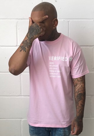 PINK VERIFIED INSTA TSHIRT