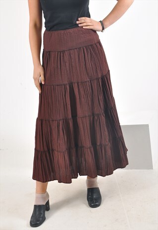 VINTAGE 90'S MAXI SKIRT IN BROWN