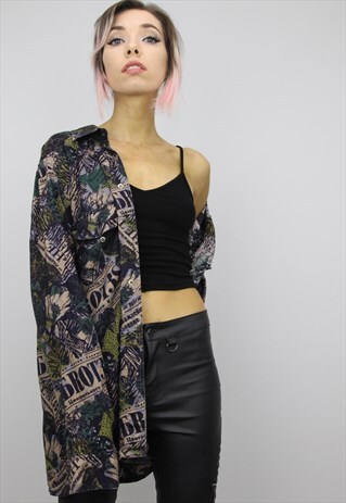 VINTAGE 80S/90S OVERSIZED PATTERNED SHIRT