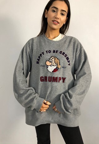 VINTAGE DISNEY GRUMPY FLEECE TOP OVERSIZED SWEATSHIRT SWEAT