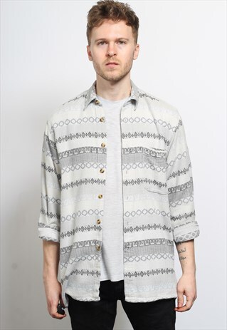 VINTAGE AZTEC PATTERNED SHIRT