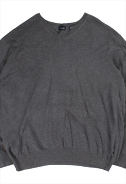 Izod  V Neck Knitted Jumper / Sweater XLarge Grey