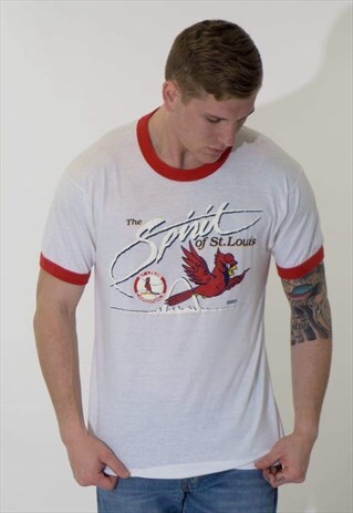 VINTAGE "THE SPIRIT OF ST. LOUIS" CARDINALS RINGER T-SHIRT