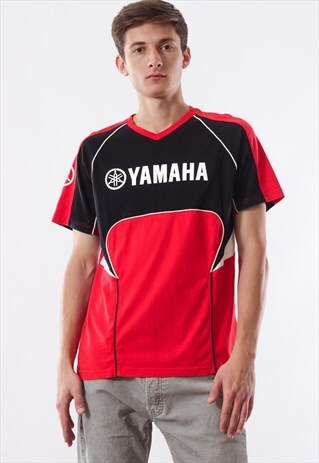 VINTAGE YAMAHA GRAPHIC TEE RED BLACK BIG LOGO