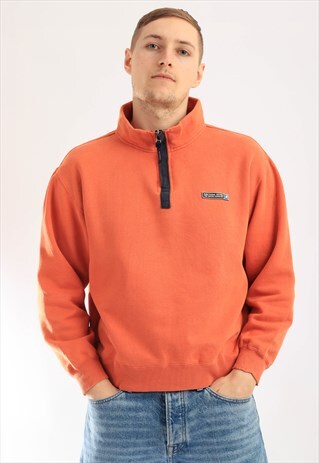 VINTAGE KANGOL 1/4 ZIP SWEATSHIRT ORANGE