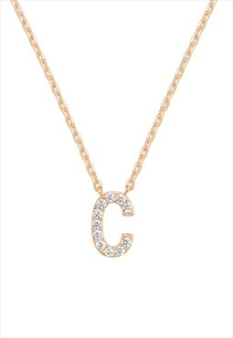 Dainty Gold Personalised C Initial Letter Necklace