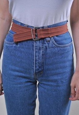 90s brown minimalist cotton unisex worker belt