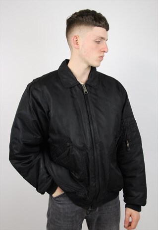 VINTAGE BLACK BOMBER JACKET