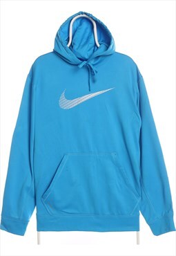 Nike 90's Swoosh Nylon Sportswear Hoodie XLarge Blue