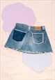 VINTAGE LEVI'S DENIM SKIRT Y2K REWORKED RHINESTONE MINI