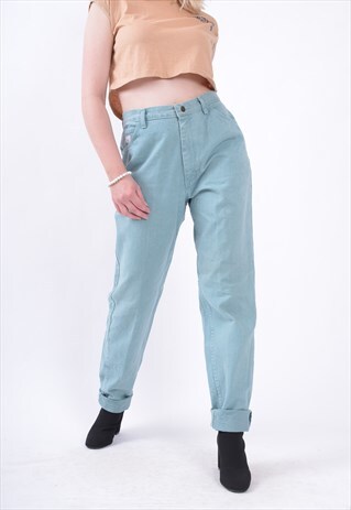 W30" VINTAGE 80'S WRANGLER HIGH WAIST JEANS IN TEAL