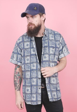 VINTAGE CRAZY PRINT SHIRT /R12243