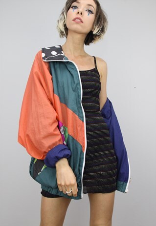 VINTAGE 80S 90S OVERSIZED FESTIVAL SHELL JACKET