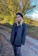 VINTAGE BLACK GENUINE LEATHER 90S Y2K BOMBER COAT