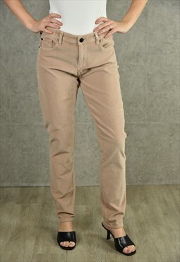 deadstock vintage pastel pink lee corduroy skinny trousers