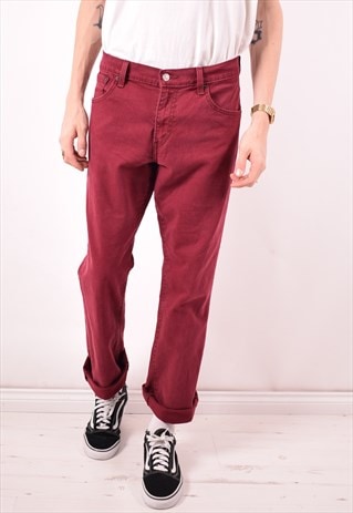 LEVI'S 550 MENS VINTAGE JEANS W32 L30 MAROON 90S