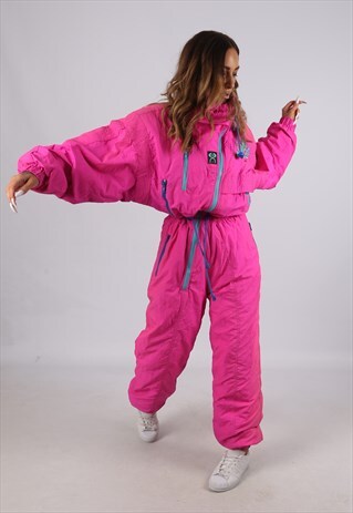 VINTAGE NINETY EIGHT FULL SKI SUIT SNOW SPORTS UK L 14 (J3D)