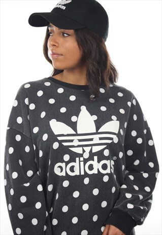 VINTAGE ADIDAS ORIGINALS POLKA DOT SWEATSHIRT JUMPER