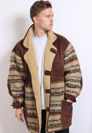 VINTAGE FLEECE LINED AZTEC JACKET