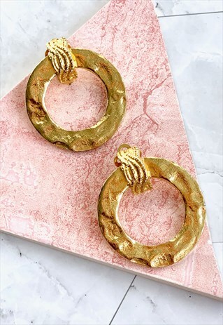 90S GOLD RING EARRINGS STREETWEAR BLING VINTAGE JEWELLERY