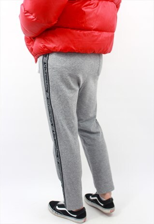 90'S RARE RETRO GREY SIDE-TAPE TRACKSUIT JOGGERS