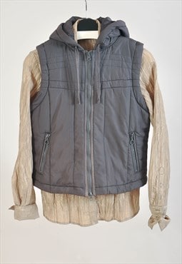 Vintage 00s hooded vest in brown