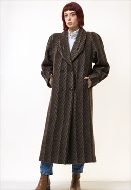 70s Woman Alpaca Mohair Coat Vintage Winter Coat 5295