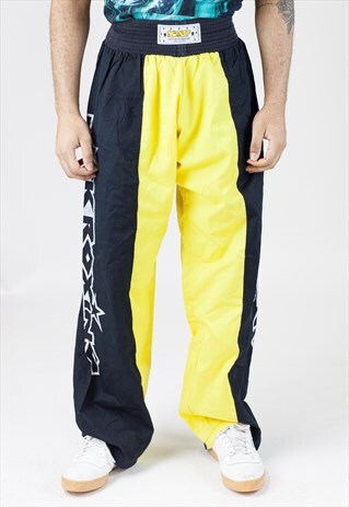 VINTAGE 90S BLACK AND YELLOW BOTTOMS