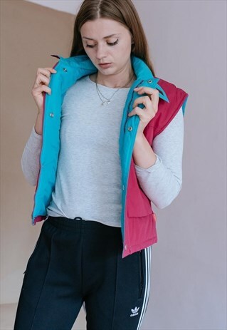 VINTAGE 80S PURPLE PUFFER GILET