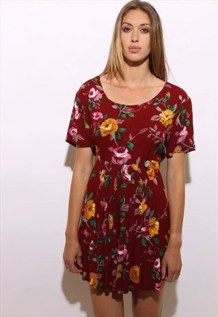 VINTAGE 80S 90S FLORAL ROMPER PLAYSUIT JUMPSUIT SHORTS L-XL