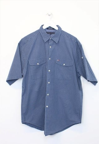 Vintage Tommy Hilfiger checked shirt in blue. Best fits L