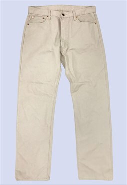 Cream Beige Cotton 551 Style Casual Trouser Jeans