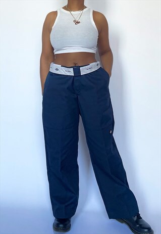 VINTAGE Y2K NAVY DICKIES HI-RISE PANTS (XL)
