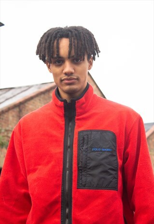 VINTAGE 90'S POLO SPORT SPELLOUT REVERSIBLE FLEECE JACKET