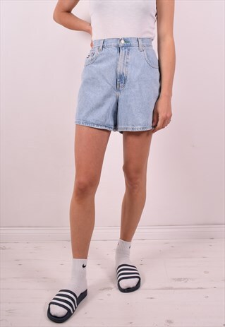 TOMMY HILFIGER WOMENS VINTAGE DENIM SHORTS W32 BLUE 90S
