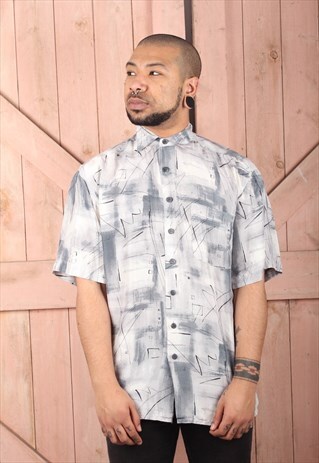 VINTAGE CRAZY PATTERN SHIRT SILK MV391
