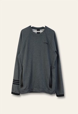 Vintage Adidas Sweatshirt Y2K 3bands in Grey M