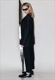 90'S VINTAGE BOSSY PINSTRIPE WOOL SUIT IN DEEP NAVY
