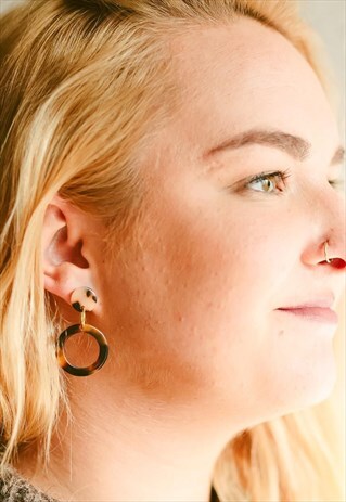 TORTOISESHELL EARRINGS LARGE HOOPS