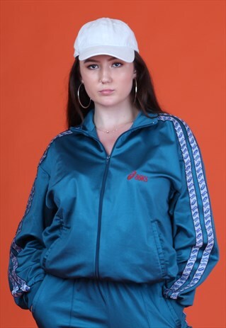 GREEN ASICS SIDE TAPE TRACKSUIT JACKET- FULL SET AVAILABLE