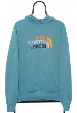Vintage The North Face Spellout Blue Hoodie Mens