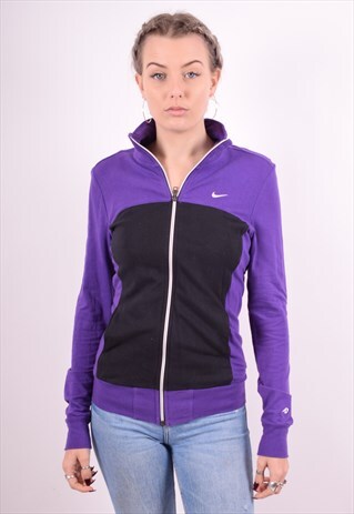 NIKE WOMENS VINTAGE TRACKSUIT TOP JACKET SMALL PURPLE 90'S