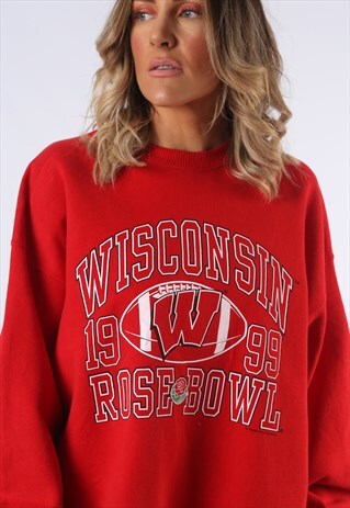 SWEATSHIRT JUMPER OVERSIZED WISCONSIN LOGO UK 18 (3EK)