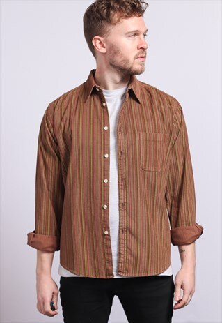 VINTAGE CORDUROY CORD STRIPED SHIRT