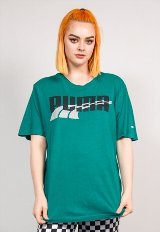 90'S VINTAGE PUMA GREEN LOGO T-SHIRT