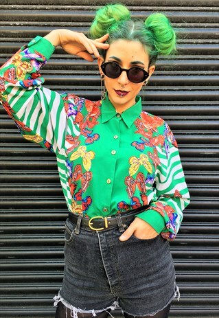 VINTAGE BUTTERFLY PRINT BLOUSE