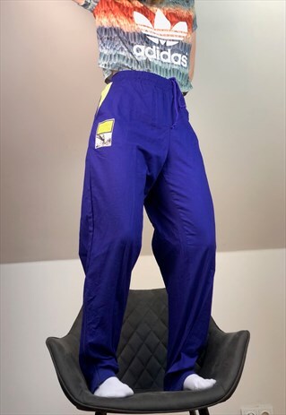 PUMA PURPLE SPORT PANTS VOLLEY BEACH 80S VINTAGE RETRO 90