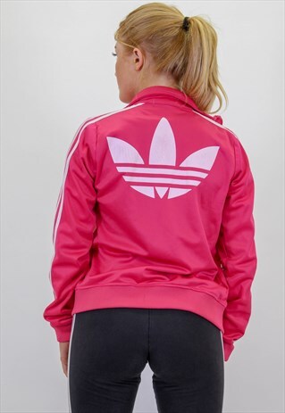 VINTAGE ADIDAS BACK LOGO JACKET IN PINK SMALL